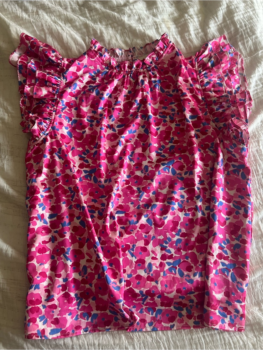 PINCH Pink Floral Ruffle Top